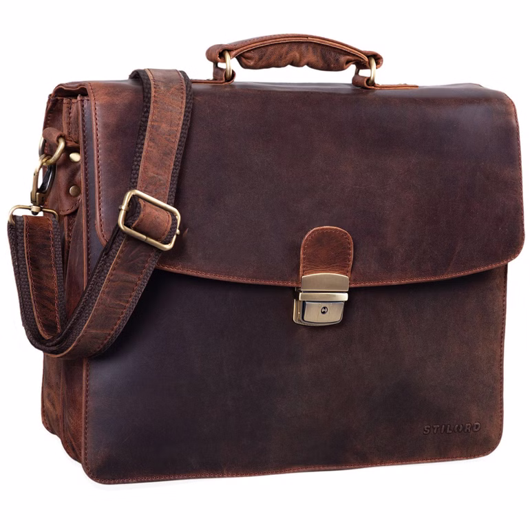 "Loris" Serviette Homme Cuir Véritable