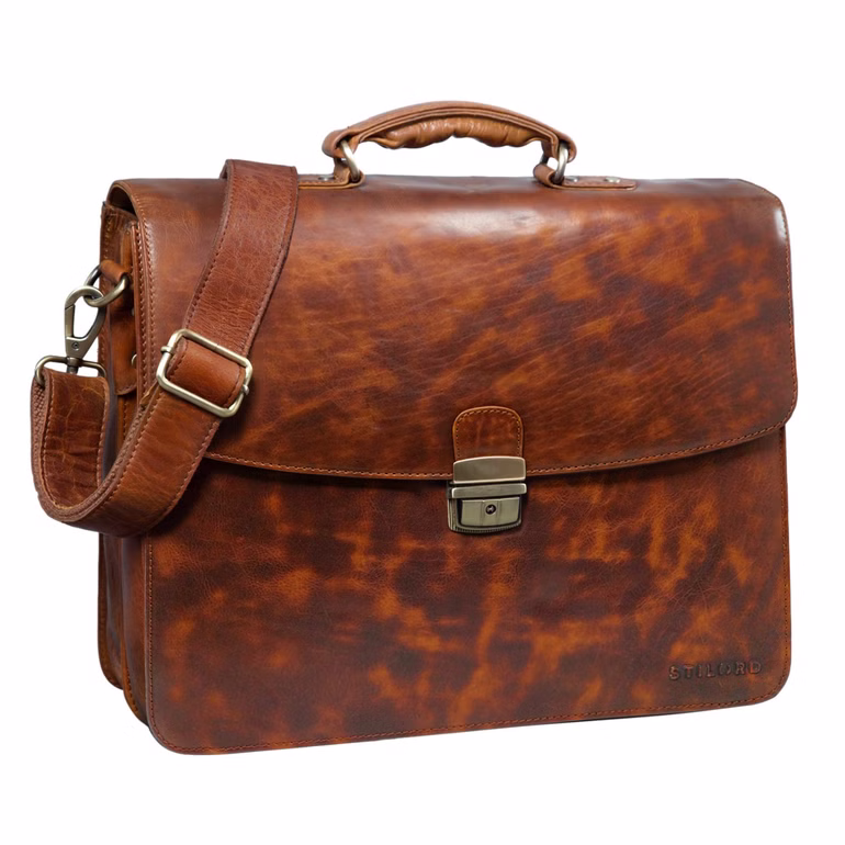 "Loris" Serviette Homme Cuir Véritable