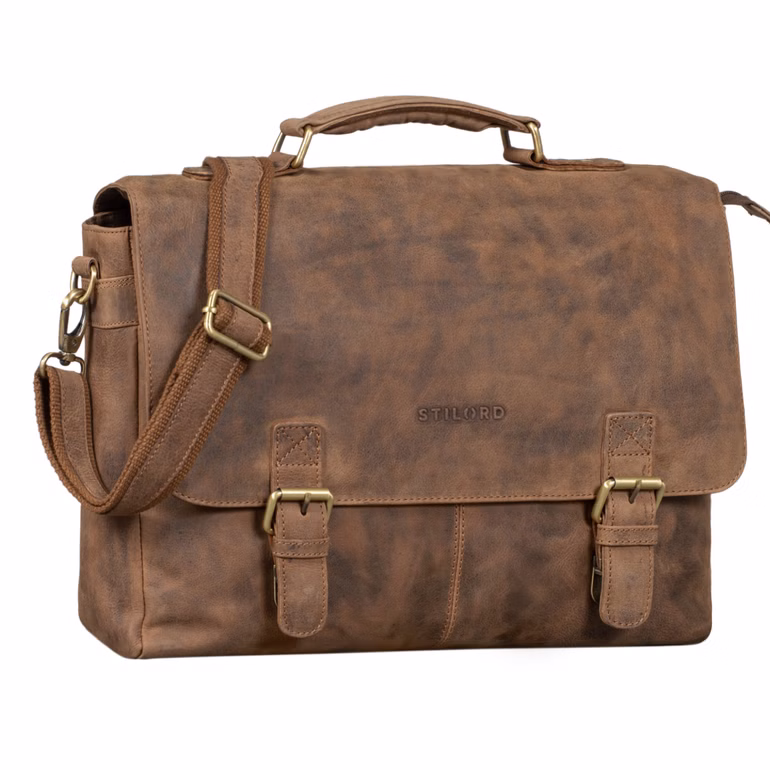 "Dorian" Serviette Cuir Homme Vintage