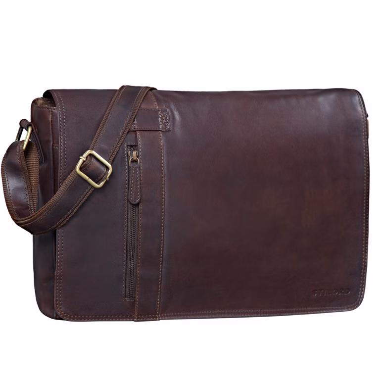 "Nicolas" Vintage Sac Messager Cuir