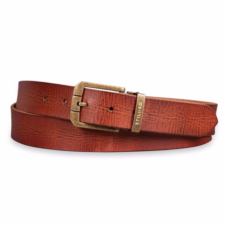 Ceinture Cuir Marron Vintage pour Homme