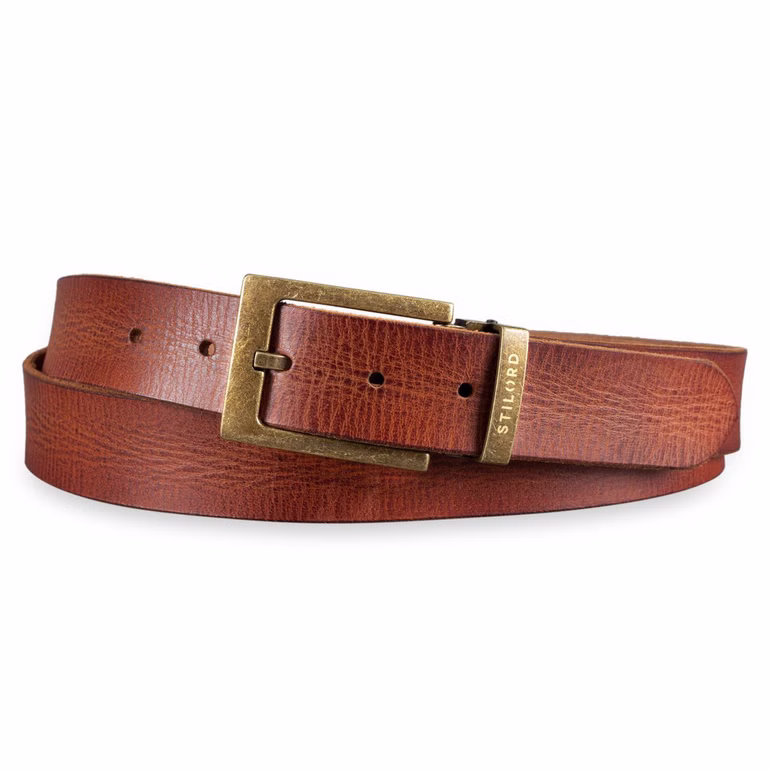 Ceinture Cuir Marron Vintage pour Homme
