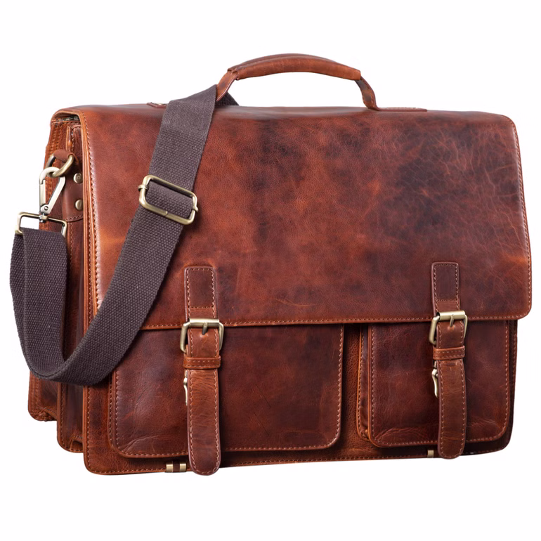 "Clifford" Porte-documents Cuir Marrone Homme