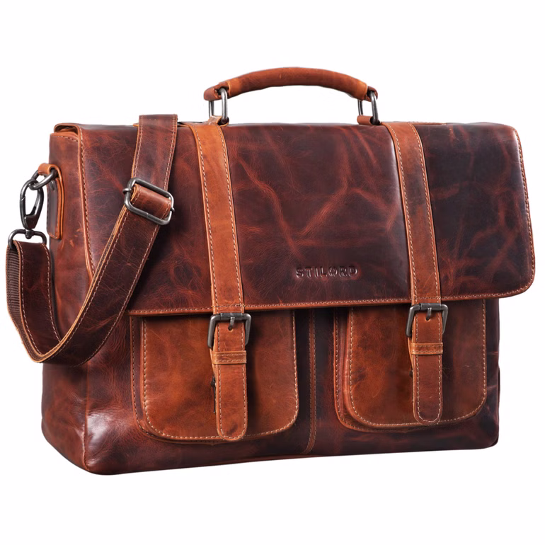 "Pontius" Cartable Cuir Homme Vintage