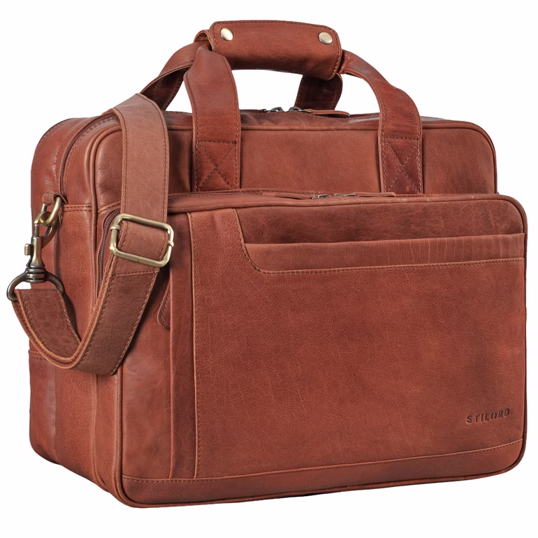 "Excelsior" XXL Sac d'affaires Homme en Cuir Laptop 17+ Pouces "Excelsior" XXL Sac d'affaires Homme en Cuir Laptop 17+ Pouces
