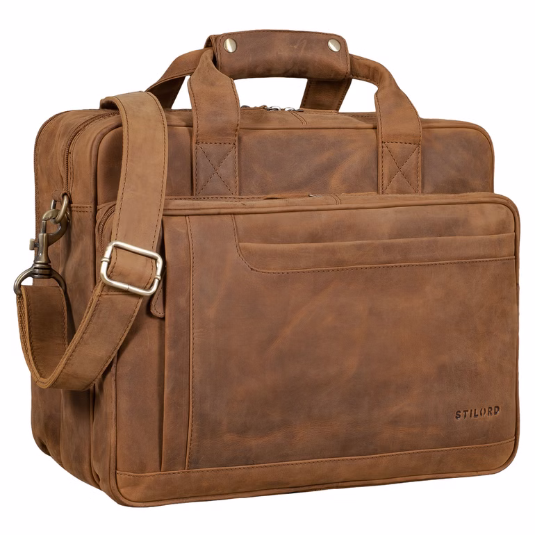 "Excelsior" XXL Sac d'affaires Homme en Cuir Laptop 17+ Pouces