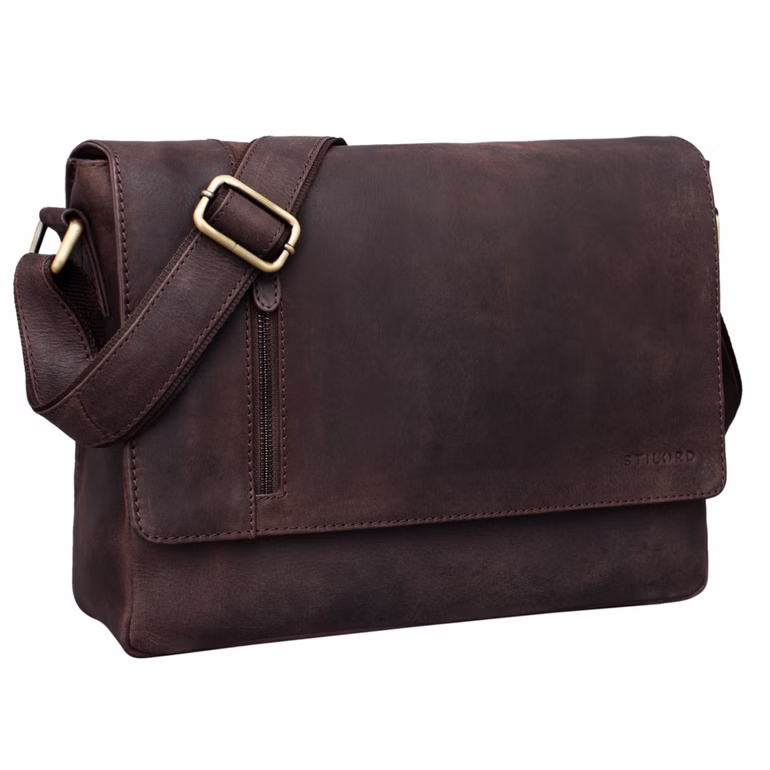 "Davis" Sac Messenger en Cuir 13 Pouces