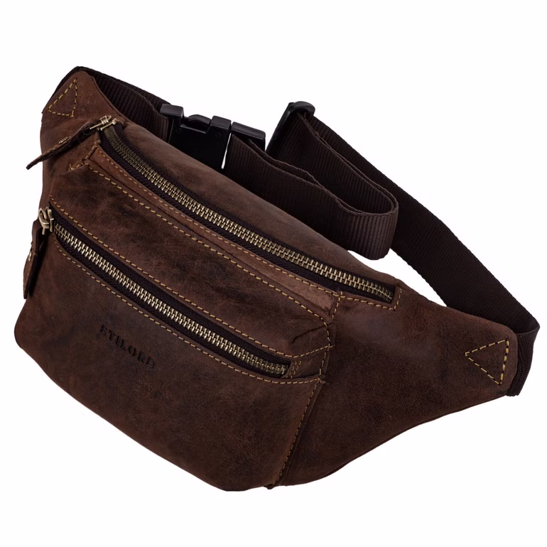 "Portland" Vintage Sac Banane en Cuir