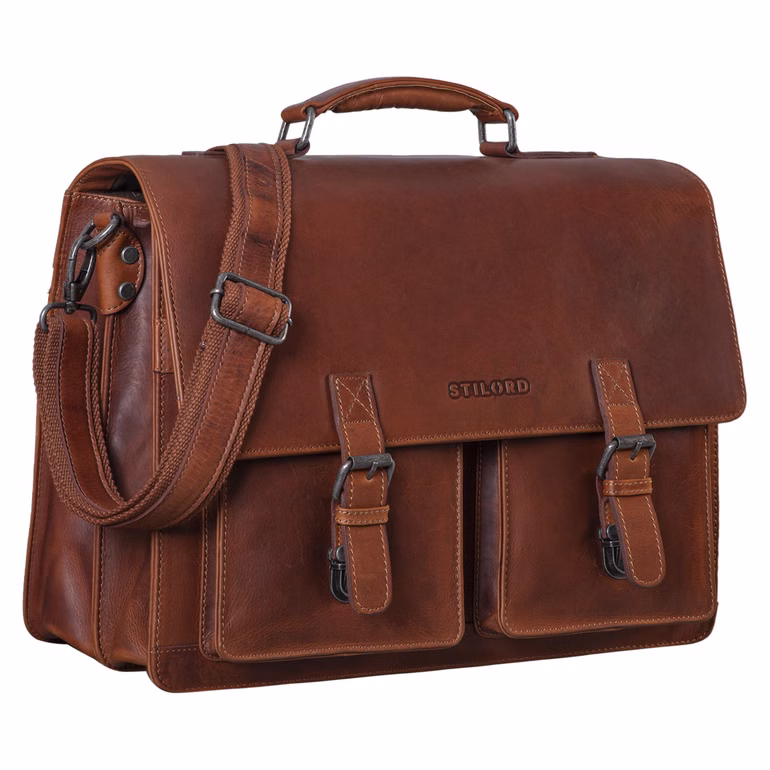 "Clarence" Serviette Cuir A4 Vintage