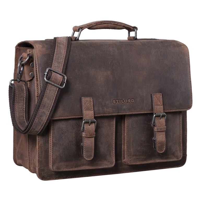 "Clarence" Serviette Cuir A4 Vintage