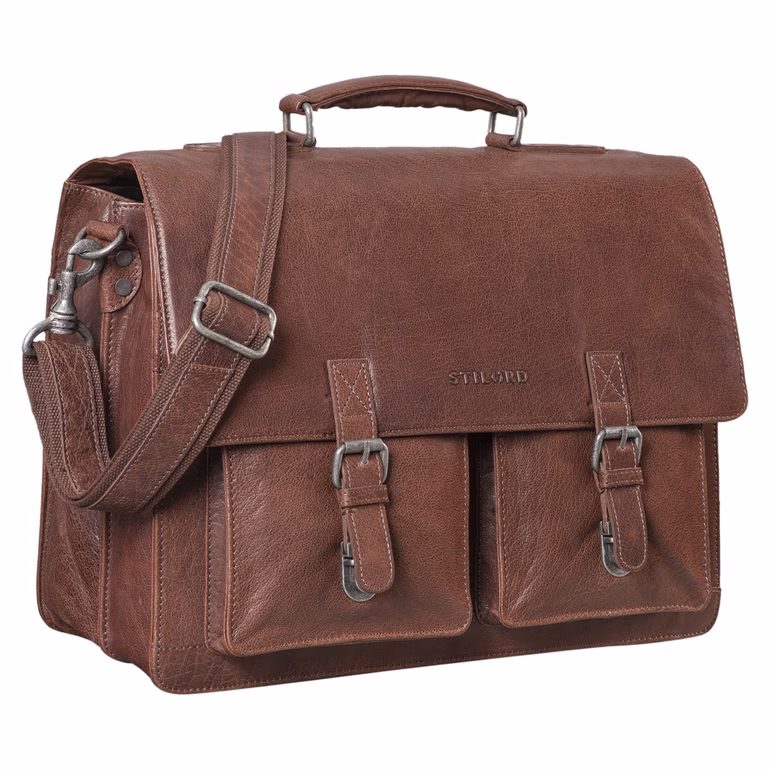 "Clarence" Serviette Cuir A4 Vintage