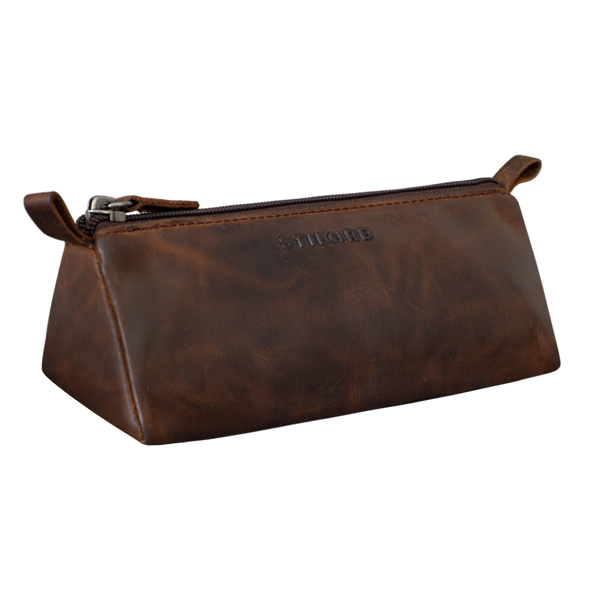 Trousse à Crayons En Cuir Marron Labrador - Taille XS, Neuf Avec étiquette