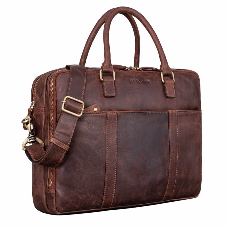 "Drake" Sacoche d'Affaires Cuir Vintage