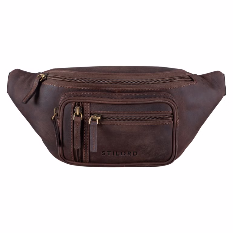 "Greg" Sacoche Ventrale en Cuir Marron