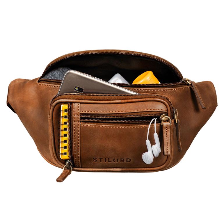 Sac Banane Cuir Vintage STILORD 'Luke' Unisexe Pour Homme Dame Sac