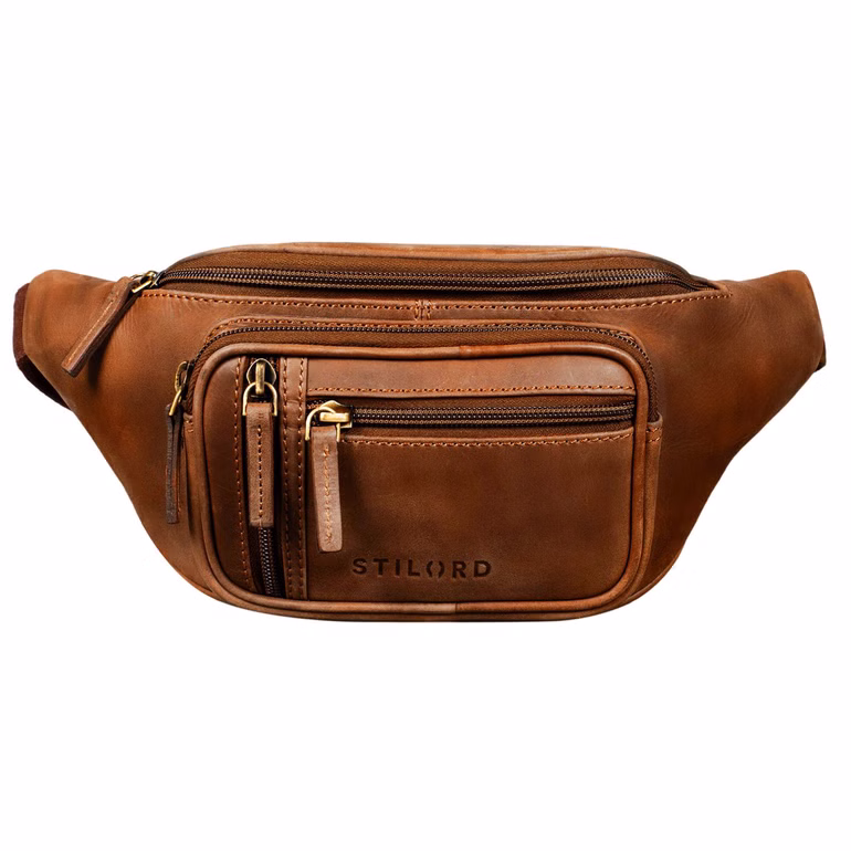 "Greg" Sacoche Ventrale en Cuir Marron