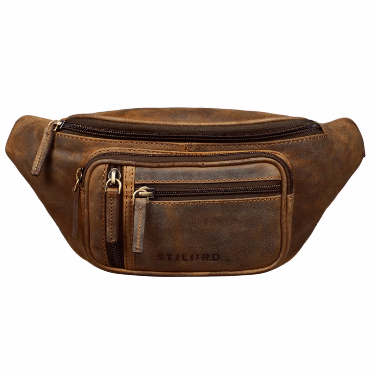 "Greg" Sacoche Ventrale en Cuir Marron