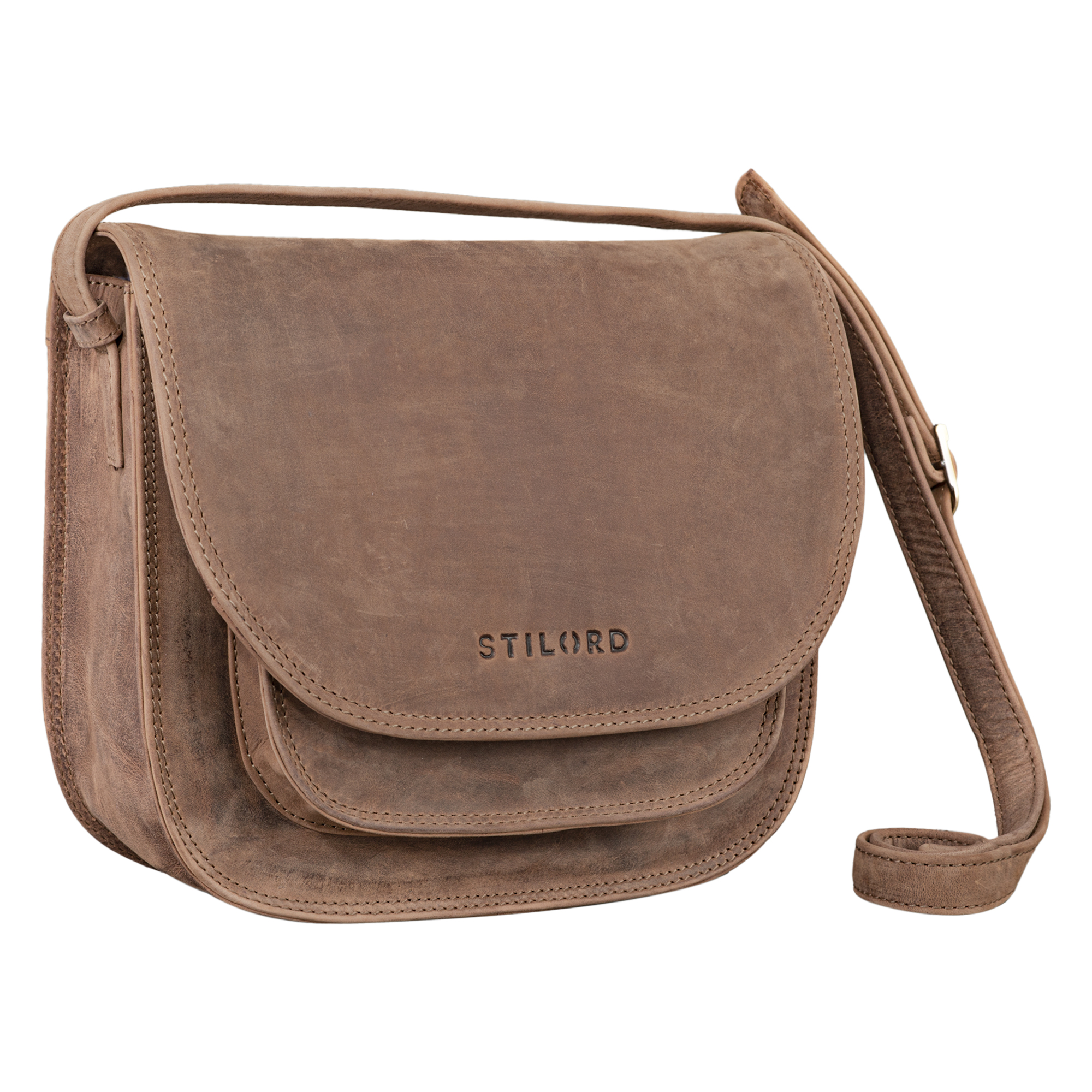 Sac à Main Vintage 'Odette' En Cuir Véritable - Style Rétro Et Bandoulière Réglable