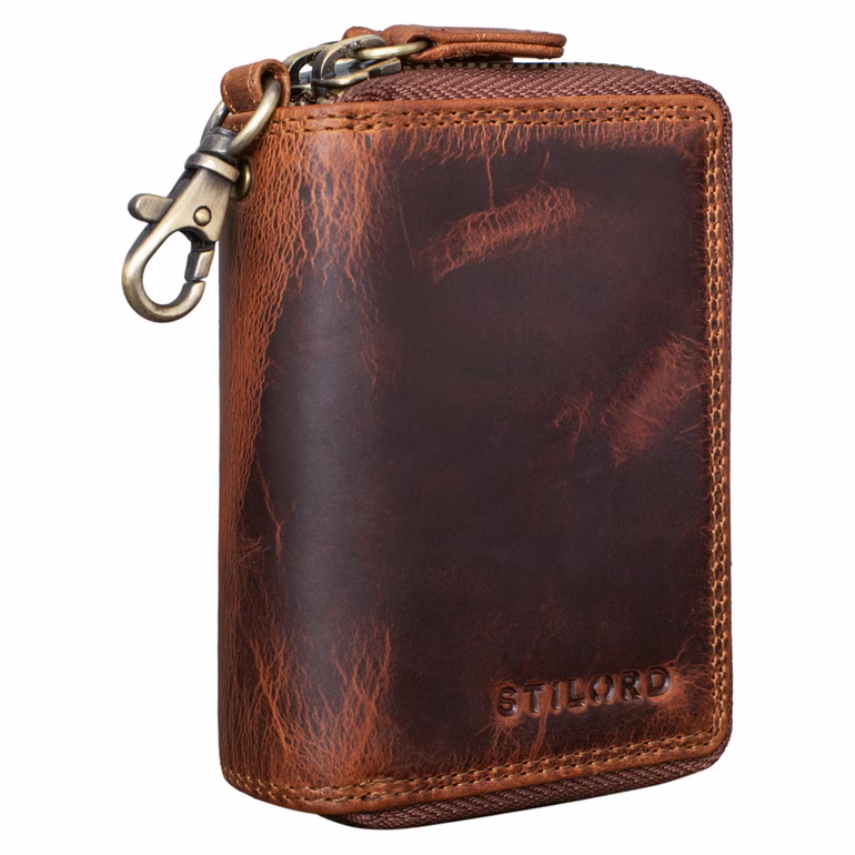 "Amell" Porte-cartes en cuir avec porte-clés 2 en 1