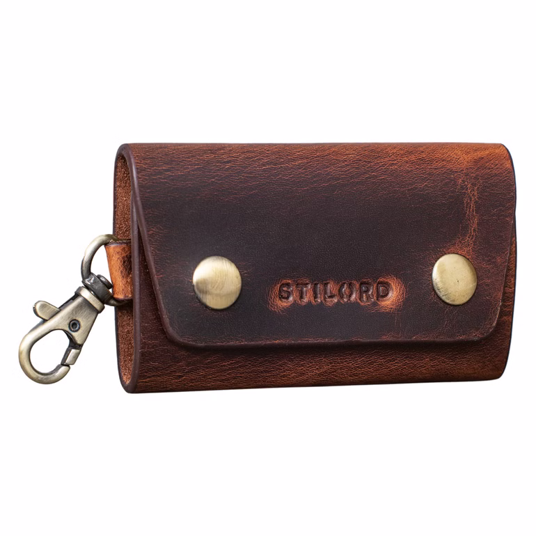 "Atticus" Porte Clé avec Mousqueton Cuir