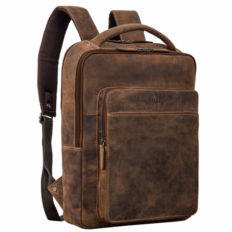 "Nicky" Sac à dos en cuir pour ordinateur portable
