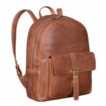 "Eloma" Vintage Sac à dos en cuir Grand brun "Eloma" Vintage Sac à dos en cuir Grand brun
