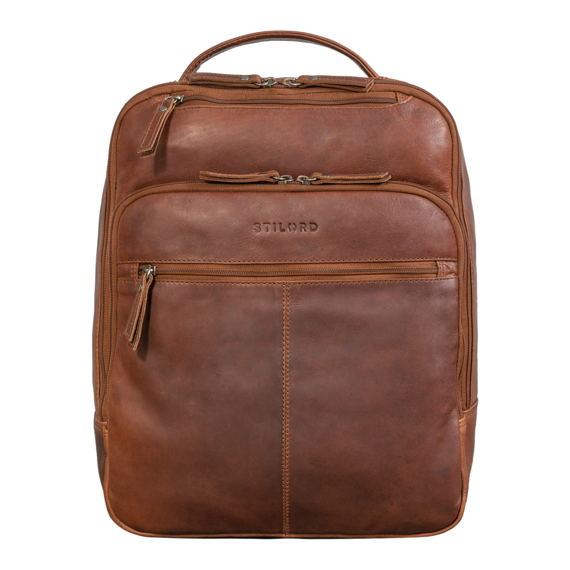Sac à Dos Cuir Véritable STILORD 'Maxim' - Pour Ordinateur 17-19 Pouces, Voyage, Travail, Style Vintage