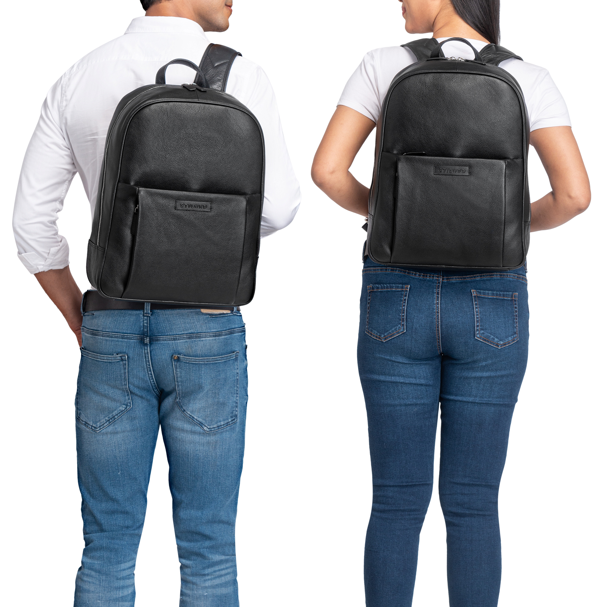 Sac à Dos Cuir Véritable STILORD 'Maxim' - PC 17-19 Pouces, Antivol, Voyage Bureau