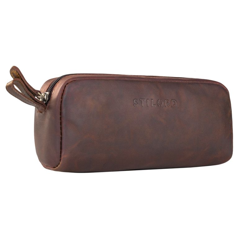 "Dale" Porte-plume classique en cuir grand