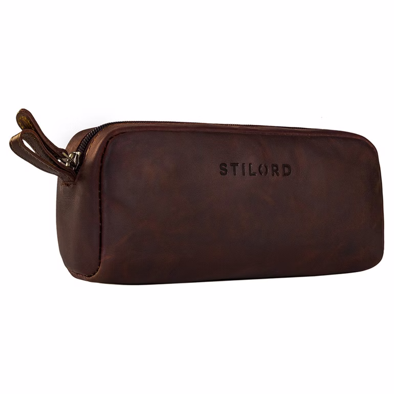 "Dale" Trousse en Cuir Plumier Vintage pour l'école, le Travail, Université