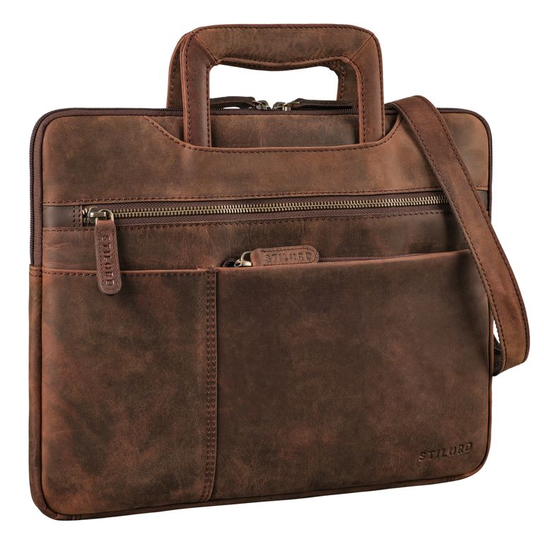 "Cole" Sac Ordinateur Cuir Homme Étroit