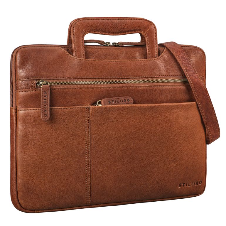 "Cole" Sac Ordinateur Cuir Homme Étroit