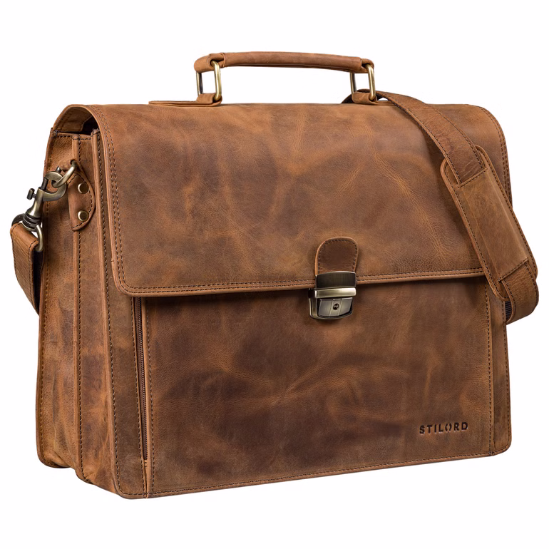 "Stanley" Serviette Homme Cuir avec Cadenas