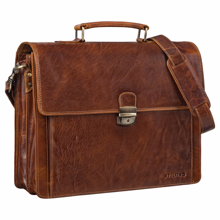 "Stanley" Serviette Homme Cuir avec Cadenas