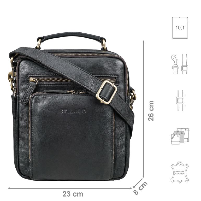 STILORD Nelio Sacoche Homme Cuir Véritable Bandoulière - Sac Messenger Tablette 10.1" Vintage