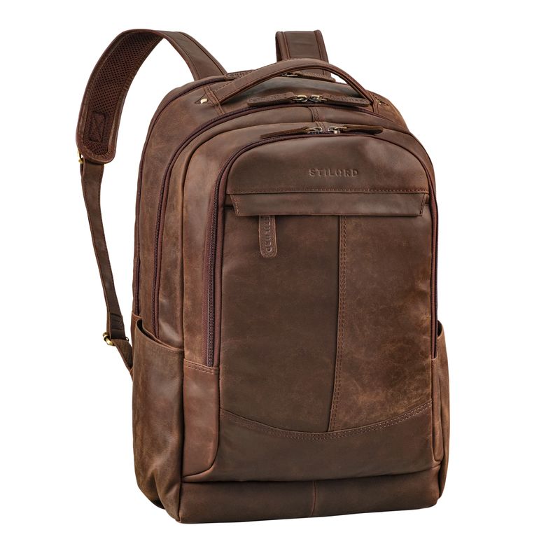 "Maxim" Grand Sac à Dos Homme Cuir Ordi Portable 17 - 19 Pouces