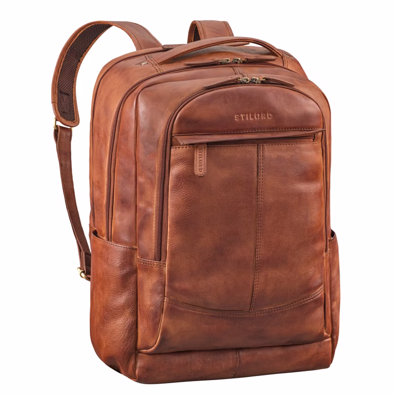 "Maxim" Grand Sac à Dos Homme Cuir Ordi Portable 17 - 19 Pouces