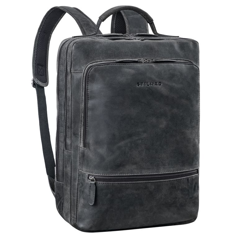 "Christian" Grand Sac à Dos en Cuir Homme Ordinateur Portable 15 - 17,3