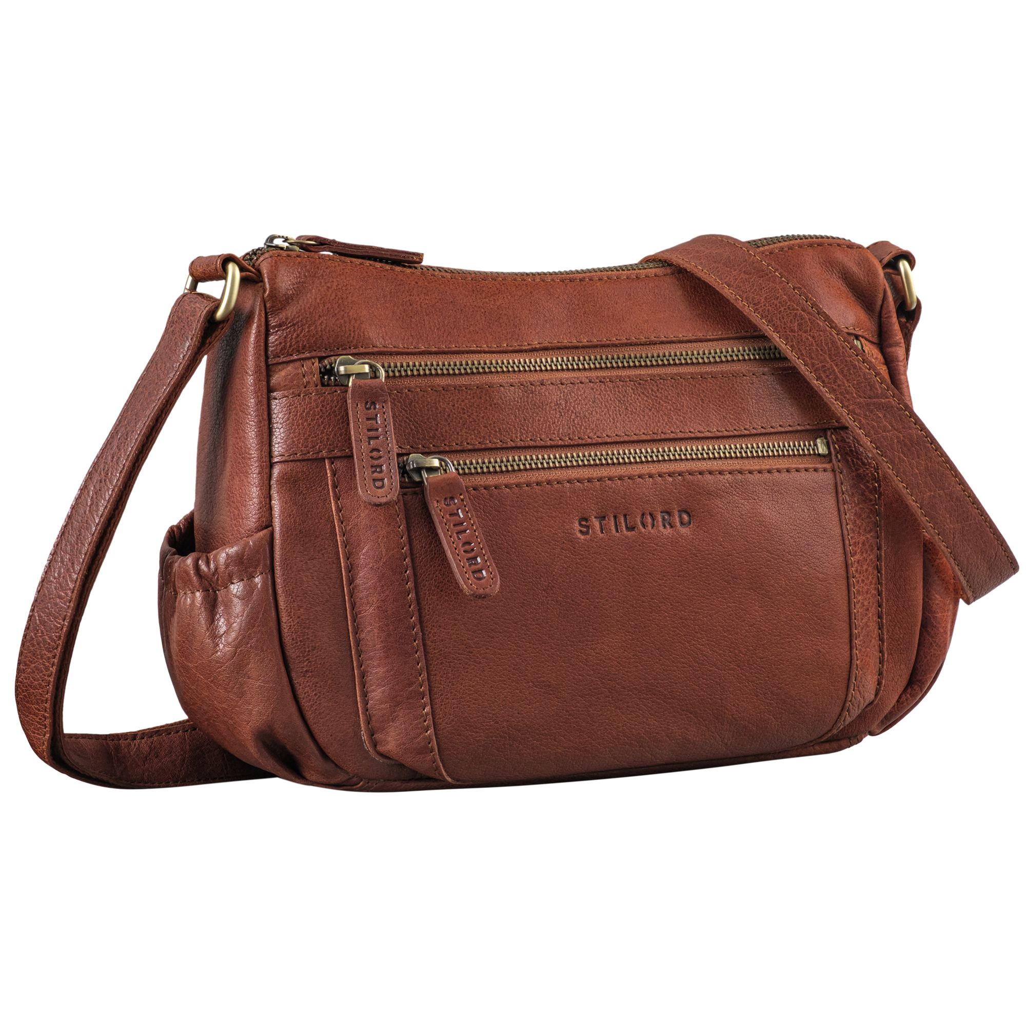 STILORD 'Liz' Sac à Main En Cuir Tressé Pour Femme - Sac Bandoulière Vintage Élégant - Marron Tarragona