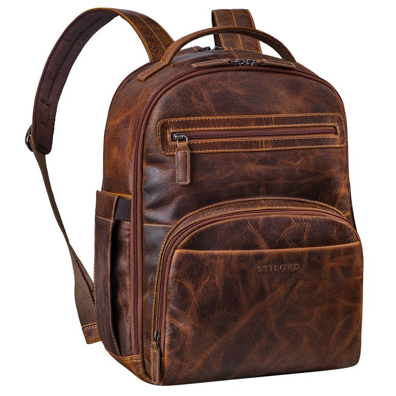 "Paco" Premium Business Backpack Hommes Cuir Grand XL - 15,6 pouces