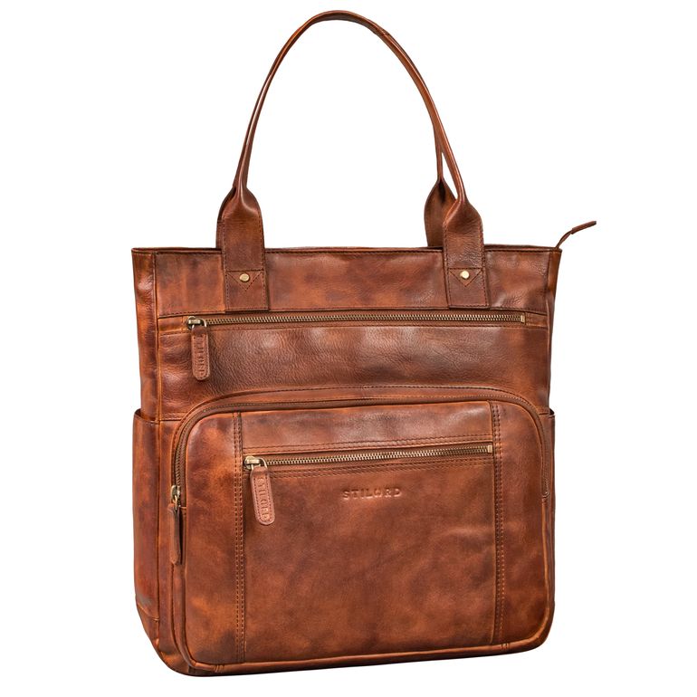 "Bonnie" Grand Sac a Main Femme Cuir Shopper Bag avec Multiples Compartiments