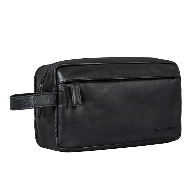 "Marbella" Trousse de Toilette Cuir Véritable Femme Homme avec Grande Capacité