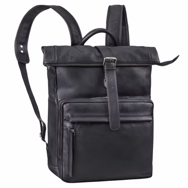 "Melvin" Grand Sac à dos roll top Cuir Vertiable Ordi portable 16 - 17 pouces Homme
