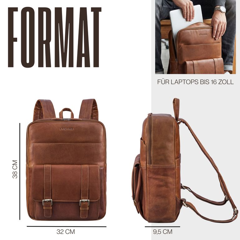 Sac à Dos En Cuir De Chèvre Homme 2 En 1 - Style Vintage Naturel - Neuf Sans étiquette - Fait Main