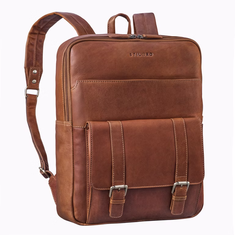 "Edwin" Vintage Sac a Dos Homme Travail en Cuir Véritable PC Portable 15.6-16 "Edwin" Vintage Sac a Dos Homme Travail en Cuir Véritable PC Portable 15.6-16