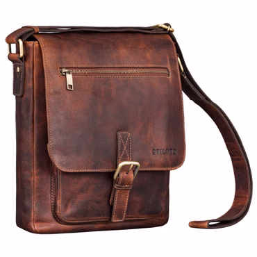 "Renato" Classique Sacoche Bandoulière Cuir pour Tablette 11 Pouces