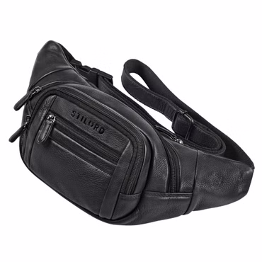 "Dublin" Sac Banane Homme Cuir Véritable Grande Taille au Look Vintage "Dublin" Sac Banane Homme Cuir Véritable Grande Taille au Look Vintage