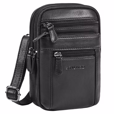 "Tamo" 4-en-1 Petite Sacoche Homme Cuir Veritable - Sac Bandoulière, Banane, Sac de Poitrine & Mousqueton