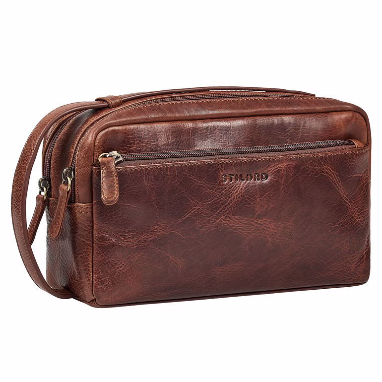 "Gaius" Trousse de Toilette Homme Cuir Véritable Vintage