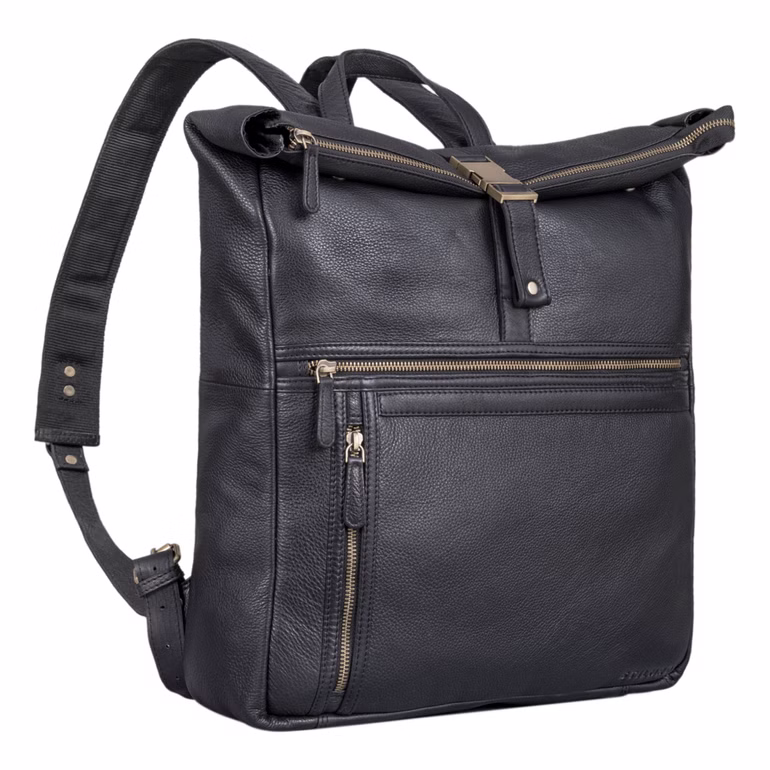 "Leya" Sac à dos Rolltop en cuir pour femmes Imperméable, pour ordinateur 15.6 - 17 pouces